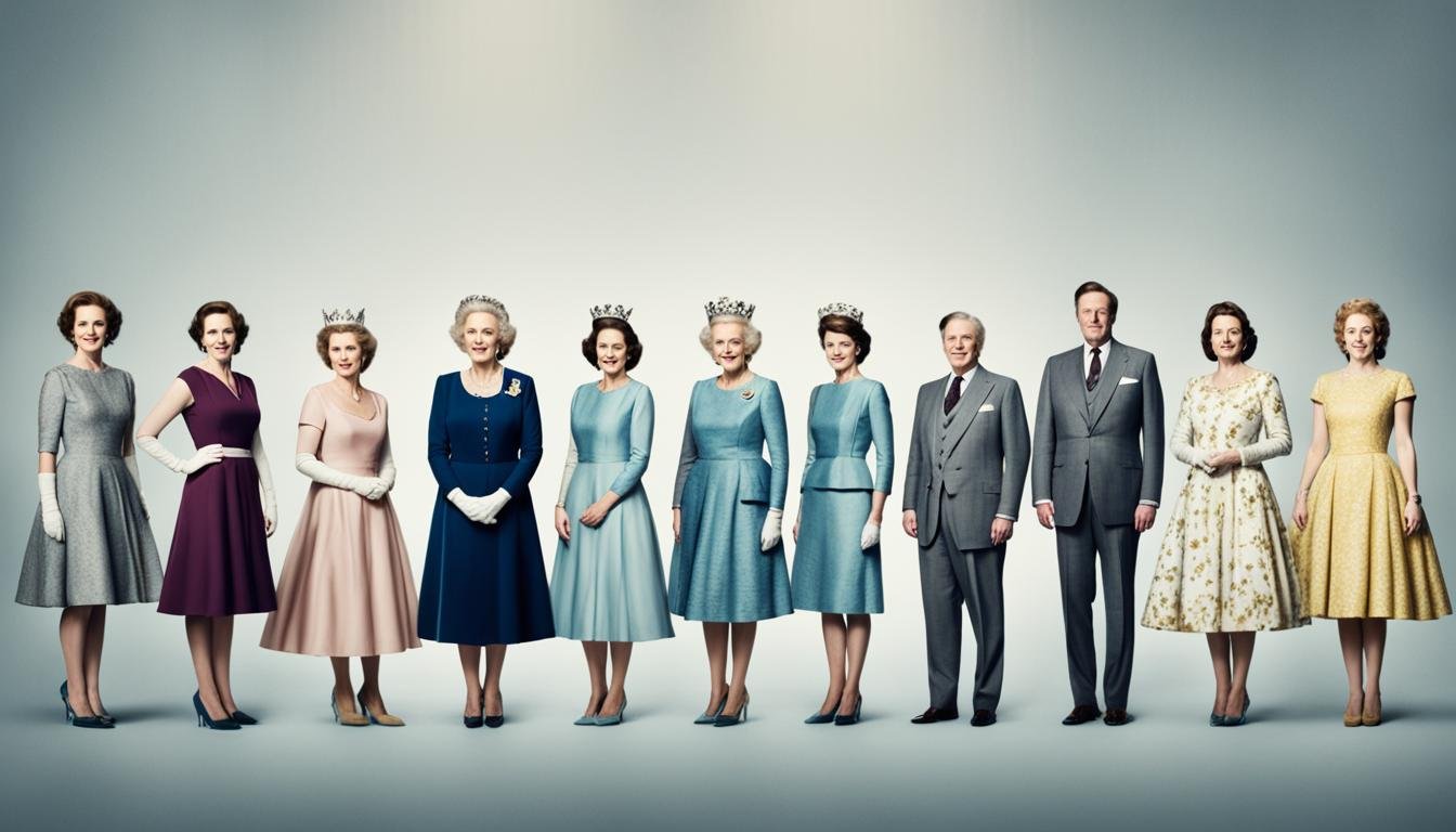 the crown cast and characters heights and ages